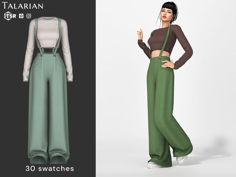 Комплект Journi Wide Leg Trousers with Crop Top